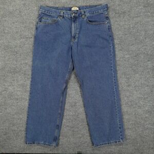 Blue Mountain Jeans Mens 38x30 Blue Straight Leg 100% Cotton Rugged Workwear